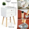 thumbnail image 4 of Vesteel 2 Drawer Nightstand, Modern End Table with 2 Drawers, White Bedside Furniture Dresser for Bedroom, Living Room, 4 of 7