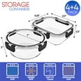 thumbnail image 5 of Sorbus Round, Rectangular Glass Meal Prep Containers Set of 8 with Airtight Lids (16pcs), 5 of 7