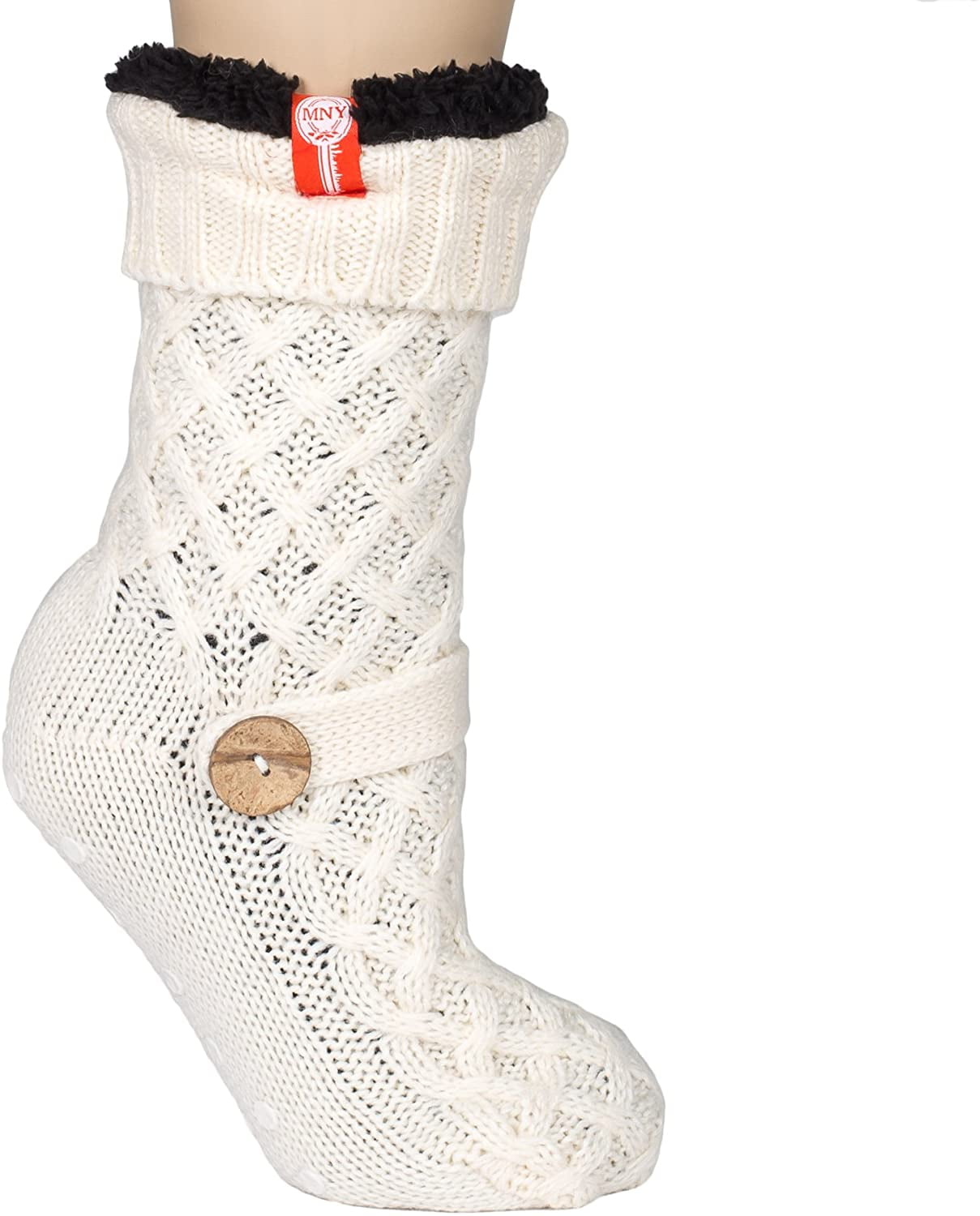 Womens Sweater Design Super Thick Comfy Non-Skid Slipper Socks