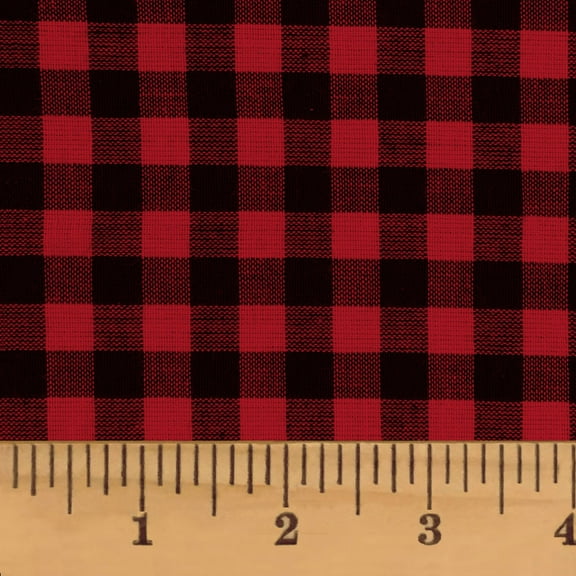 JCS Red & Black Mini Buffalo Check Homespun Cotton Fabric Sold by the Yard