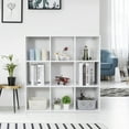 thumbnail image 2 of SuperDeal 9-Cube 3 Shelves Organizer MDF Cabinet Bookcase White, 2 of 10