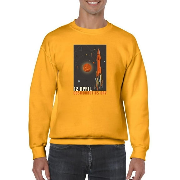 12 April Cosmonautics Day Sweatshirt Men -Image by Shutterstock, Male 4X-Large