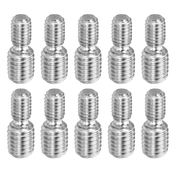 Adaptador de varilla de acero inoxidable 304 Uxcell M6x1 a M8x1.25 tornillo de perno roscado de doble extremo 20mm largo 10pcs