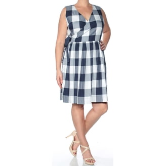 tommy hilfiger scuba fit & flare dress Tommy Hilfiger Split V-Neck Hardware Shoulder Short Sleeve Fit Flare Dress, Womens, 2, Ivory