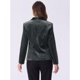 thumbnail image 4 of DARING DIVA Women's Office Coat Solid Shawl Collar Button Velvet Blazer M Dark Grey, 4 of 6
