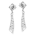 thumbnail image 2 of Abstract Greek Key Style .925 Sterling Silver Post Dangle Earrings, 2 of 5