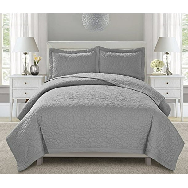 3 Piece Olgy Embroidered Clearance bedding Quilted Bedspreads SetQueen