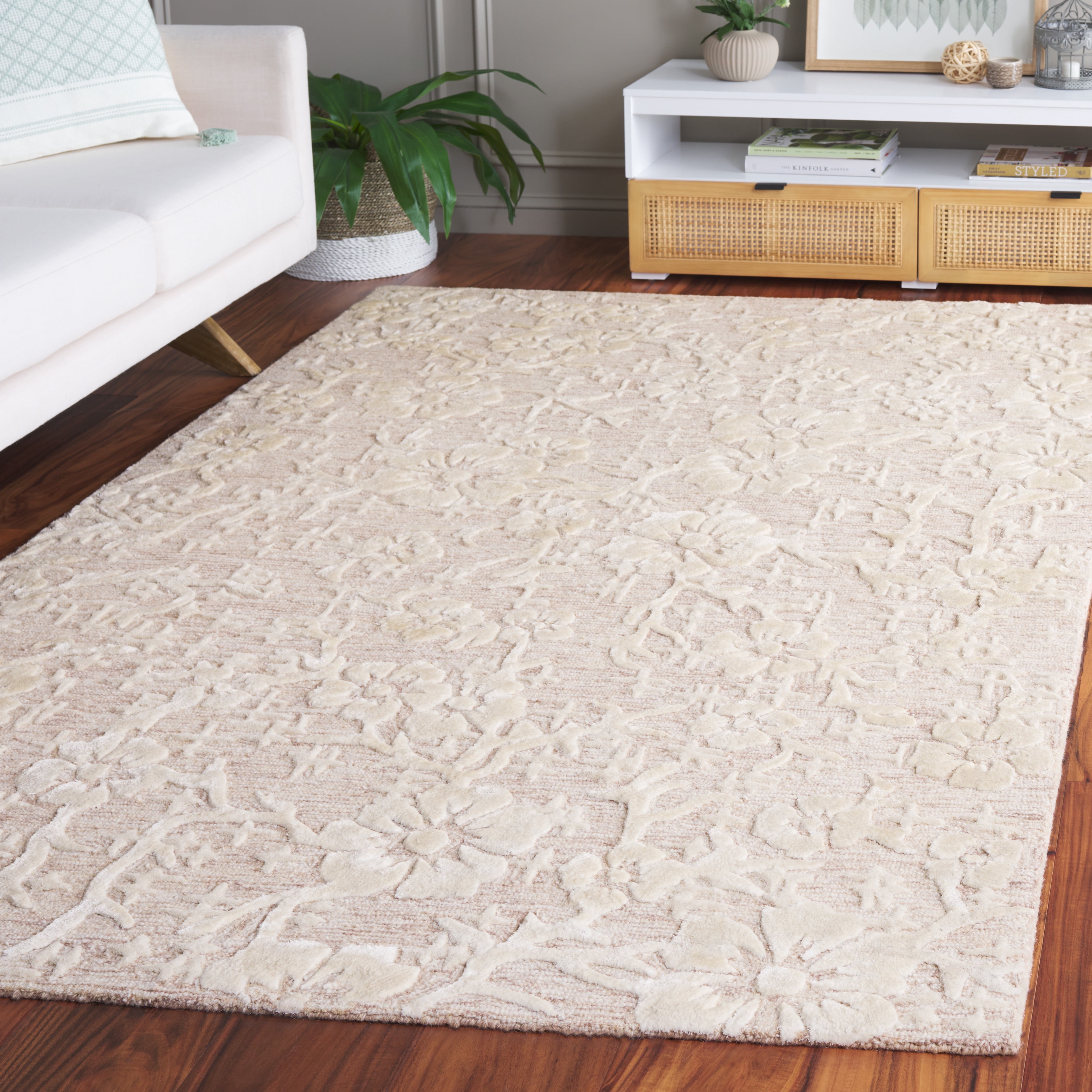 SAFAVIEH Glamour Braylon Abstract Area Rug, Beige/Ivory, 5' x 8'