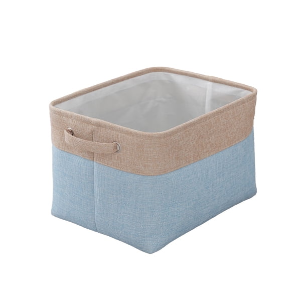 Almacenamiento de Juguetes de Esquina: 14.96x11.02x9.45In Cestas de Almacenamiento de Tela para Regalos, Organizar Ropa, Juguetes, Contenedores de Lino Azul Y Contenedores de Almacenamiento de Tela