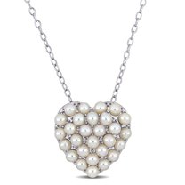 Everly Women's 2mm Cultured Pearl Sterling Silver Pendant