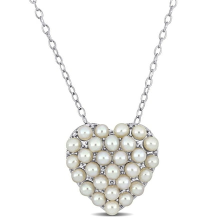 Everly Women's 2mm Cultured Pearl Sterling Silver Pendant