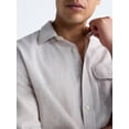thumbnail image 4 of Free Assembly Men's Linen Blend Button Front Shirt with Long Sleeves, Sizes S-3XL, 4 of 6
