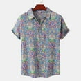 thumbnail image 4 of Camisa de playa de manga corta hawaiana para hombre, camisas informales con botones de verano estampadas Pompotops oipoqjl25043, 4 of 9