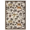 thumbnail image 5 of Tzou Modern Animal Print Runner Rug 9' x 12', Brown Non-Slip Washable Low Pile Indoor Carpet for Living Room, Large Stain-Resistant Indoor Floor Mat with Tiger & Floral Design, 5 of 8