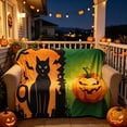 thumbnail image 4 of SHENGXINY Halloween Throw Blanket Decorations Indoor,Whimsical Cartoon-Print Fleece Blanket for Window Sofa Fall Comfort Decor, 4 of 9