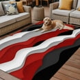 thumbnail image 2 of Fsddascl Red Black Ombre Outdoor Rug for Patio/Deck/Porch, Non-Slip Large Area Rug 5 x 8 Ft, Modern Geometric Moire Abstract Art Indoor Outdoor Rugs Washable Area Rugs, Reversible Camping Rug Carpet, 2 of 5