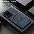 thumbnail image 2 of Allyetch Magnetic Back Case Cover for Samsung Galaxy S20 Ultra, Slim Fit Back Cover PU Leather TPU Bumper Anti-Scratch Compatible with Car Mount Shockproof Phone Case for Galaxy S20 Ultra, Blue, 2 of 10