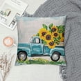 thumbnail image 2 of JRXY  Watercolor Yellow Sunflowers Blue Pickup Truck Summer Home Sofa Chair Bed Decoration Lumbar Pillowcase Decorative Throw Pillow Cover Case Rectangular  White, 2 of 5