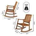 thumbnail image 3 of Perry Classic Slat-Back 300-Lbs Support Acacia Wood Patio Outdoor Rocking Chair, Teak (Set of 2), 3 of 8