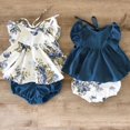 thumbnail image 3 of IZhansean 2PCS Newborn Infant Kids Baby Girl Floral Tops Dress Shorts Pants Summer Clothes Outfits, 3 of 7