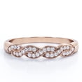 thumbnail image 1 of JeenMata Alianza de Boda con Diseño Infinito de Canal Pavé de Corte Redondo de 0,25 Quilates en Baño de Oro Rosa de 18 K sobre Plata, 1 of 5