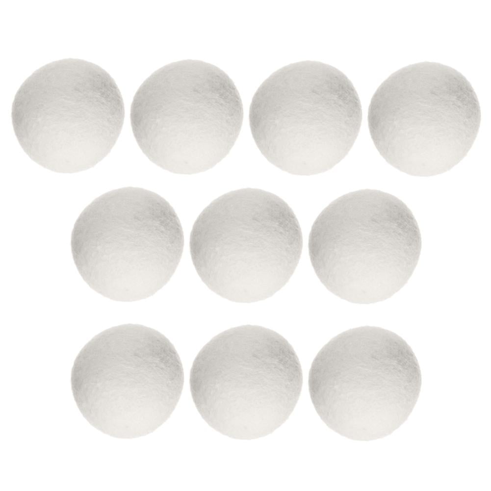 Kingzram Wool Dryer Ball Handmade Laundry Dryer Balls Reusable Natural Fabric Softener ( White Pack of 10)