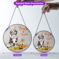 thumbnail image 5 of Trick or Treat Bernese Mountain Dog Funny Mummy Cosplay Pumpkin Candy Basket Stained Glass Suncatcher Berner Lover Gifts Window Hanging Sign Decor - 12016, 5 of 5