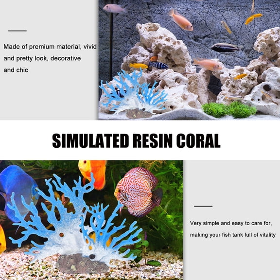 ETEREAUTY 1Pc Blue Fish Tank Ornament Coral Tree for Lively Aquarium Landscape Decoration