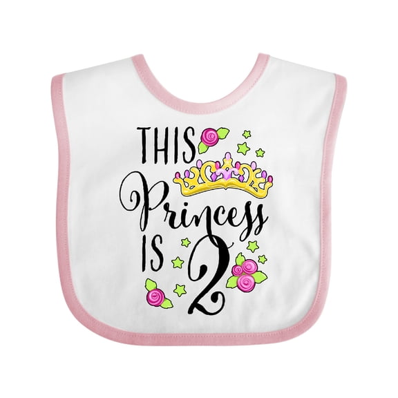 Inktastic This Princess is Two Second Birthday Girls Baby Bib