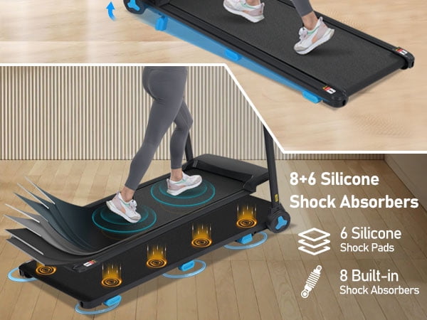 LiviNest Foldable Incline Treadmill for Home: 3.0HP Quiet Motor & 8% Incline - 300 LBS Capacity 10MPH Speed with Heart Rate Monitor & USB/Type-C Charging