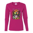 thumbnail image 2 of Wild Bobby Dean Russo Golden Retriever Is Love Dog Is Love Dog Lover Women Graphic Long Sleeve Tee, Fuschia, Small, 2 of 5