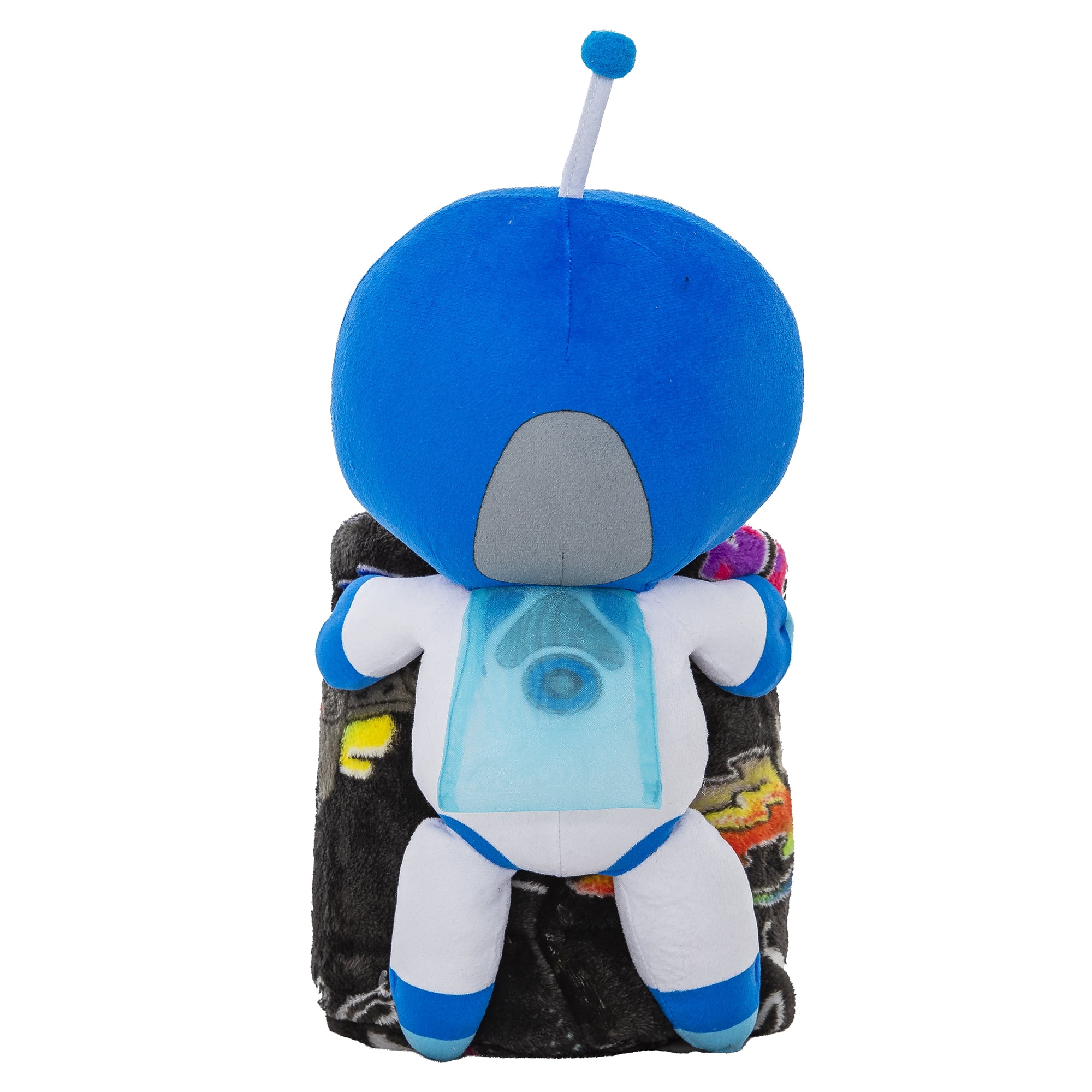 Playstation Astrobot Mural Officially Licensed Silk Touch Throw Blanket and Plush Character Hugger Set – Ultra Soft Plush Character Pillow for Kids