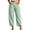 11#Q Green, variant on Cropped Linen Capris for Women Barrel Drawstring Wide Leg Capri Pants Cotton 2026 Casual Summer Boho Baggy Pull on Palazzo Trousers Black XL
