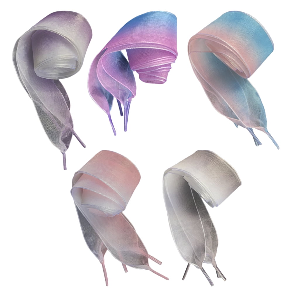 Frcolor 5 Pairs of 80cm Shoelaces Gradient Color Matching Yarn Shoelace