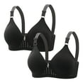 thumbnail image 2 of GERsome Women's Pack of 2 Assorted Color Push Up Wireless Bra Padded T Shirt Bras No Underwire Plunge Bralette Full Coverage 2PC#Black XL, 2 of 4