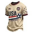 thumbnail image 3 of Soccer Cup 2026 Jersey for Men, Crew Neck Short Sleeve USA Stars Graphic Tee with Mesh Fabric - Breathable Athletic Top for Match Day & Gym Complexion XXXL, 3 of 5