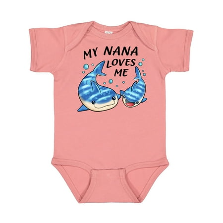 

Inktastic My Nana Loves Me- whale shark Gift Baby Boy or Baby Girl Bodysuit