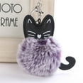 thumbnail image 3 of Cute Cat Keychain Pendant Key Ring Holder with Pompoms for Women Girls 8CM Adorable Animal Keychains Accessories, 3 of 3