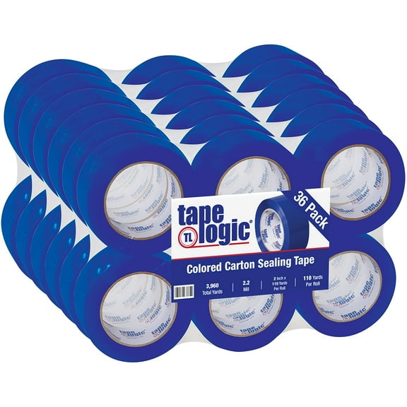 Tape Logic Carton Sealing Tape,2x110 yd.,Blue,PK36 T90222B