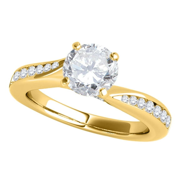 Aonejewelry 0.75 Ct. Halo Diamond Engagement Ring In 14k Solid Yellow Gold