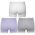 thumbnail image 2 of YONGHS Kids Girls 3 Pack Bike Shorts Solid Color Dance Gym Yoga Sports Bike Shorts White&Purple&Gray 11-12, 2 of 5