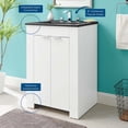 thumbnail image 4 of Sink Vanity Cabinet, Melamine, White Black, Modern Contemporary Urban Design, Hotel Bedroom Bathroom Master Suite Guest, 4 of 10