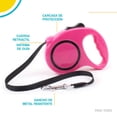thumbnail image 4 of Correa Retractil Poli Pets 5m Automatica Mascota Mediana Chica Perro Rosa 6.49 pulg PP-CRPMPK, 4 of 7