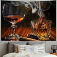 thumbnail image 2 of BCIIG Whiskey Cigar Smoke Tapestry Wall Hanging Unique Style Graphic Tapestries Home Wall Decor Art for Living Room Bedroom Apartment Farmhouse Dorm 60x50inch, 2 of 6