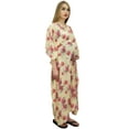 thumbnail image 4 of Bimba Moms Cream Printed Kimono Sleeve Kaftan With Belt Maternity Dress-4, 4 of 6