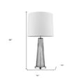 thumbnail image 3 of Chiara 1-Light Steel Glass And Polished Chrome Table Lamp With Off White Shantung Shade, 3 of 5