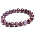 thumbnail image 2 of Bracelet 10mm Naturel Auralite 23 Perles Rondes Cristal Rouge Violet Femmes Hommes AAAA, 2 of 2
