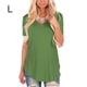 thumbnail image 3 of Qarigey Camiseta de mujer con cuello en V Blusa casual Color sólido con cuello en V Top de manga corta Prendas para la parte del cuerpo Verde L Qarigey AP003157-43, 3 of 6