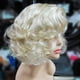 thumbnail image 3 of Peluca de cosplay rubia vintage, peluca sintética corta rubia platino para mujer, disfraz de Halloween y uso diario con gorro de peluca (rubia), 3 of 5