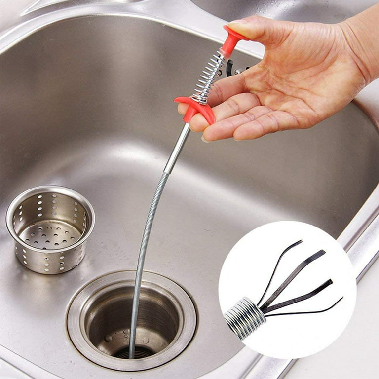 Bathroom Spring Pipe Dredging Tools Kitchen Sink Cleaning Hair Catcher Hair Clog  Remover Grabber for Shower